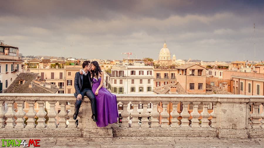 Панорама Рима - влюбленные в Италии 