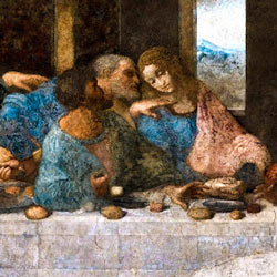 Где сидит Иуда на картине Тайная вечеря Леонардо да Винчи