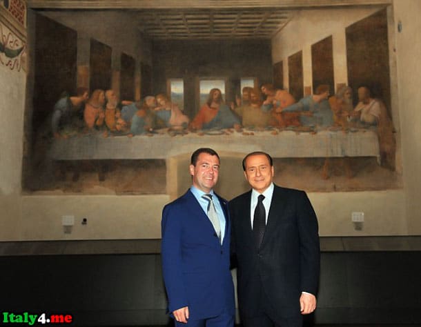 Сильвио Берлускони и Дмитрий Медведев в Милане