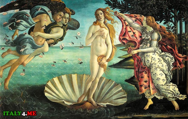 "The Birth of Venus" (Nascita di Venere) in the Uffizi gallery in Florence
