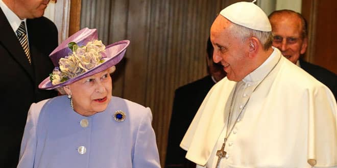 Королева Елизавета и папа римский Франциск
