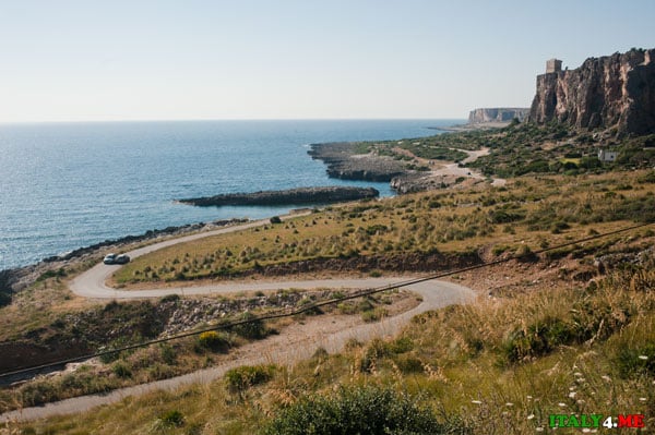 SS16 road to San Vito lo Capo beach Sicily