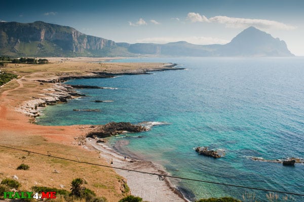 View of Monte Cofano from the beach of San Vito lo Capo