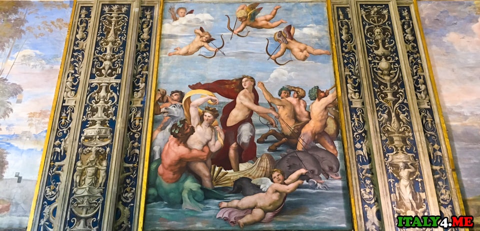 фреска Рафаэля "Триумф Галатеи" на вилла Фарнезина в Риме
