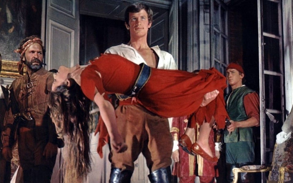 Claudia Cardinale and Belmondo still from the film Cartouche