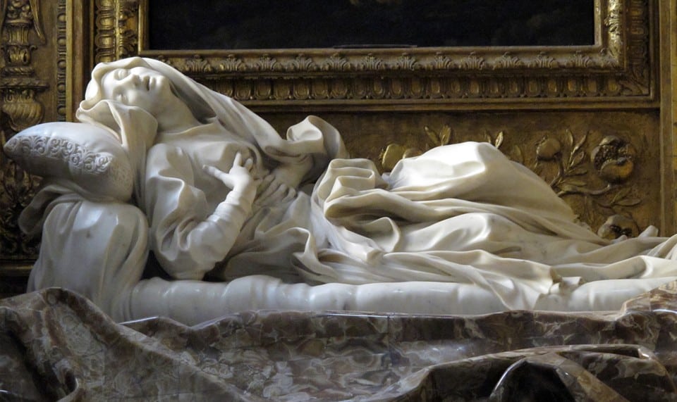 "The Ecstasy of Blessed Ludovica Albertoni" sculpture by Bernini