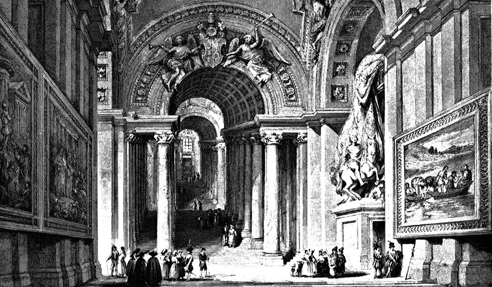 The Scala Regia staircase in the Vatican designed by Bernini