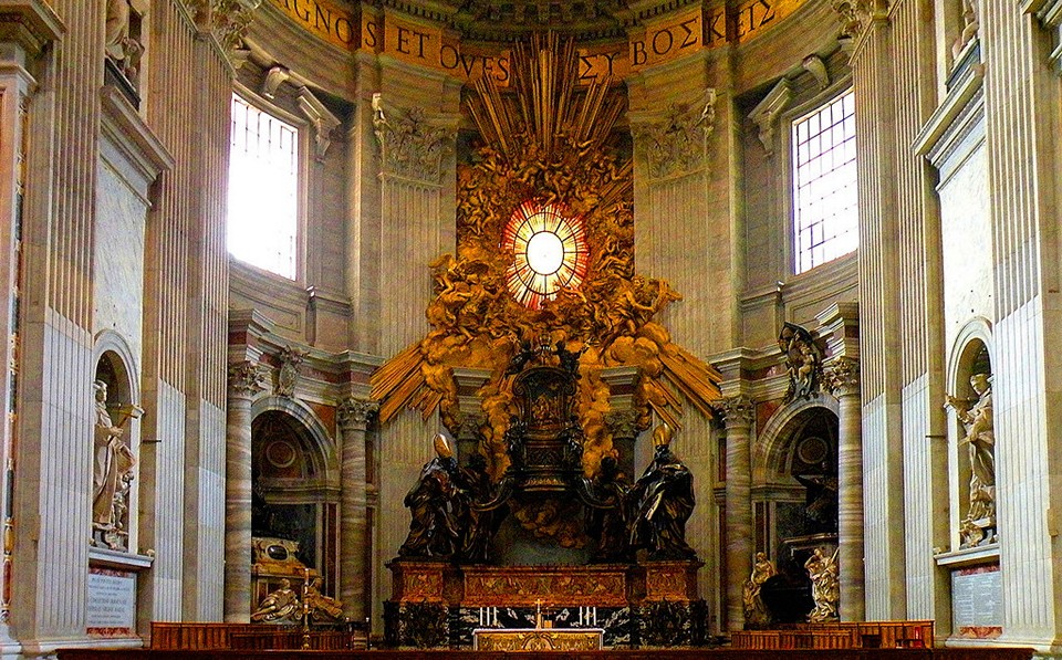 Pulpit of the Apostle Peter designed by Bernini in St. Peter's Basilica Vatican