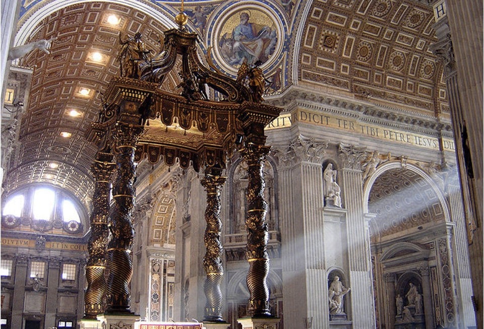 "Bernini's canopy" in St. Peter's Basilica