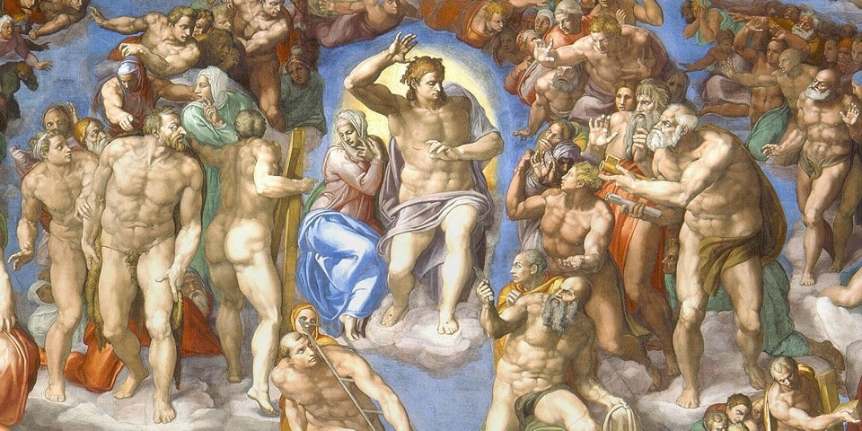 The Last Judgment fresco by Michelangelo in the Sistine Chapel