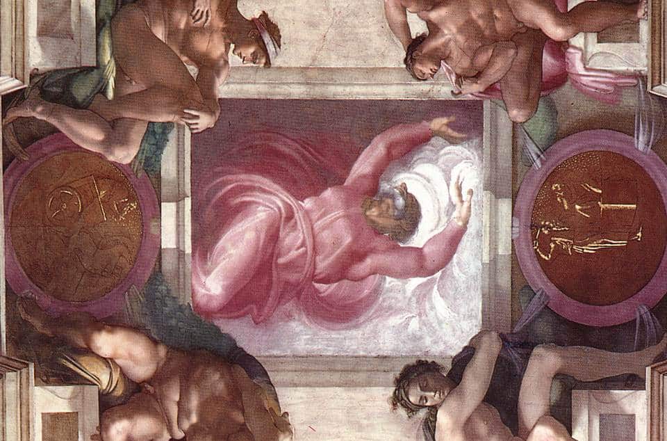 Fresco "Separation of Light from Darkness" by Michelangelo