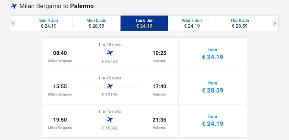 Как добраться до Сицилии: расписание прямых рейсов, стоимость билетов