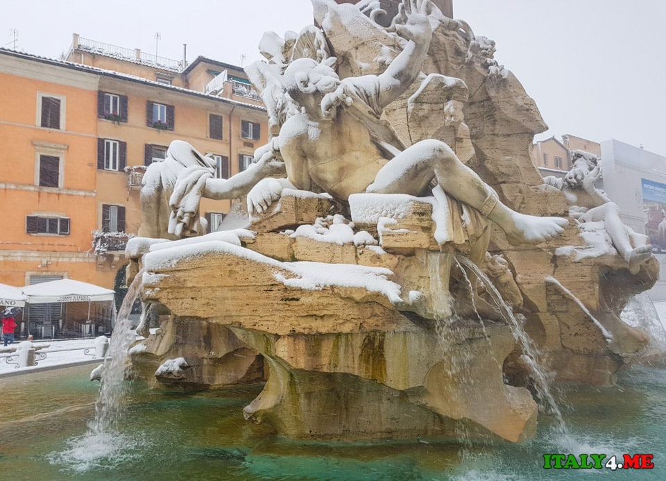 Скульптуры фонтана четырех рек в Риме