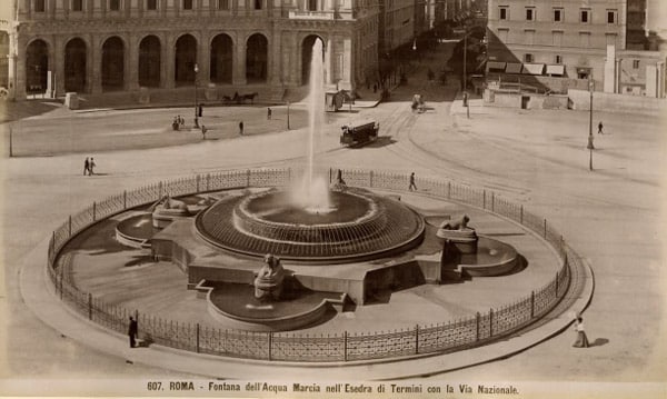 Площадь Республики в Риме в начале 20 веке, архивное фото
