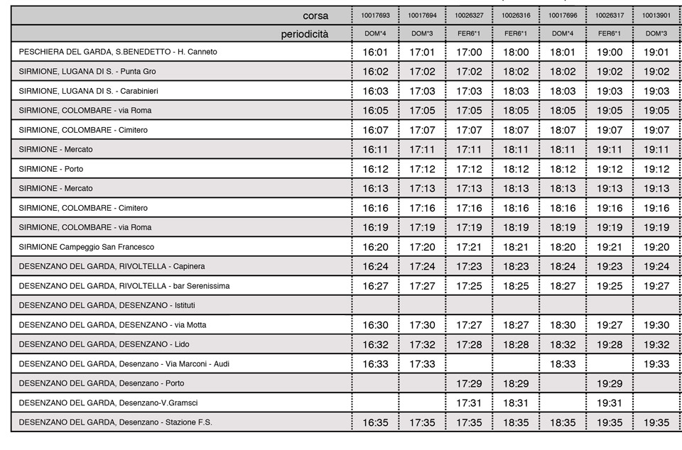 Расписание автобуса из Вероны в Сирмионе