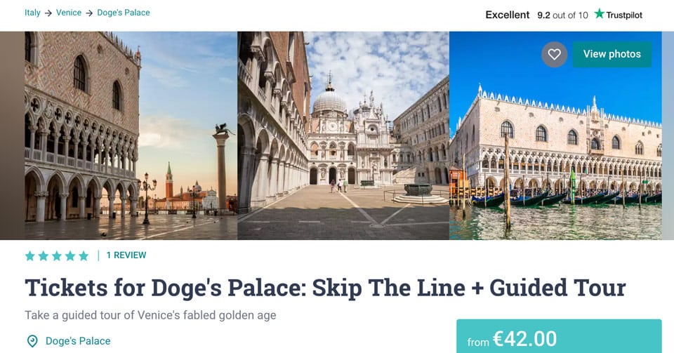 Экскурсия в дворец Дожей в Венеции