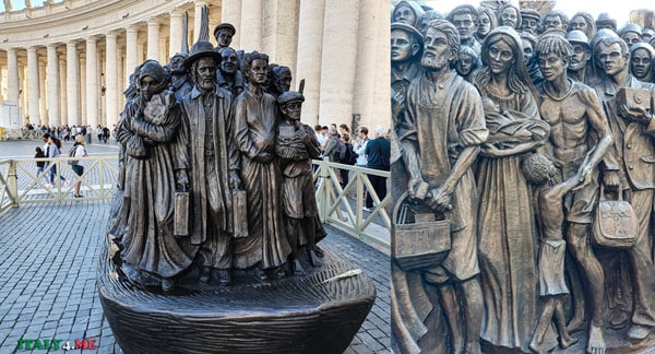 Памятник мигрантам и беженцам на площади святого Петра