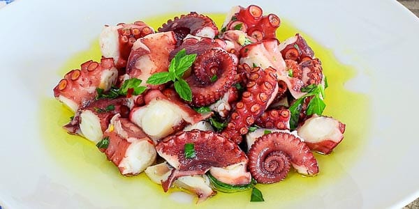 Polpo bollito варёный осьминог традиционное сицилийское блюдо