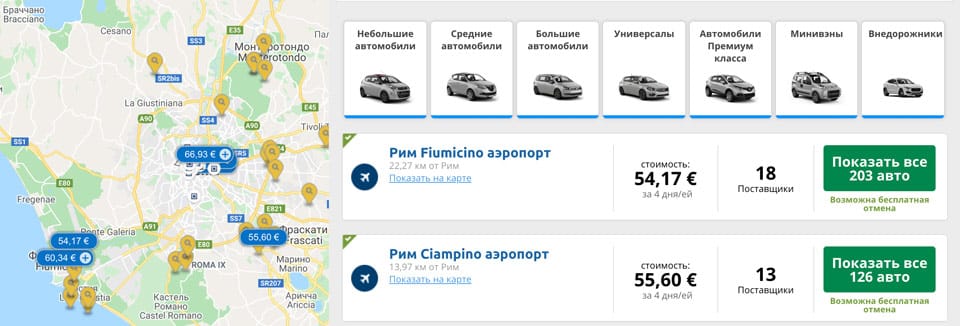 Аренда недорогих авто в Италии
