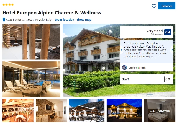 4-Star Hotel in Pinzolo Europeo Alpine Charme & Wellness