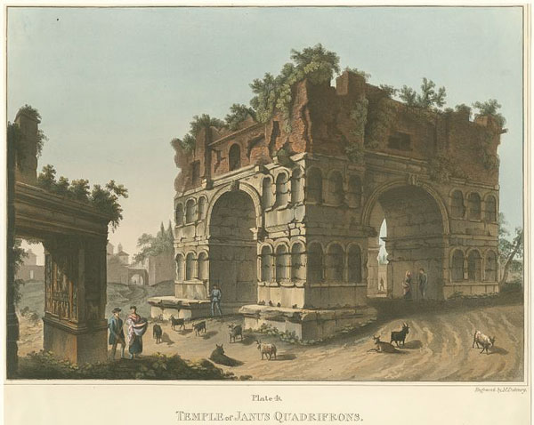 Картина как выглядела Арка Януса в XIX веке Рим