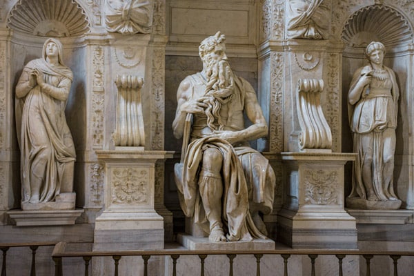 Гробница Юлия II Моисей Микеланджело Базилика Сан-Пьетро-ин-Винколи в Риме