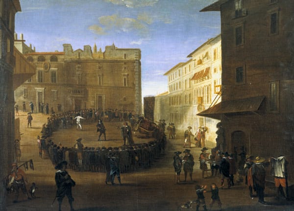 Уличный театр на площади Паскуино,1600-1610 гг Рим