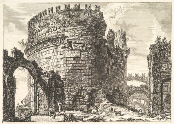 Гравюра Пиранези гробница Цецилии Метеллы 1762