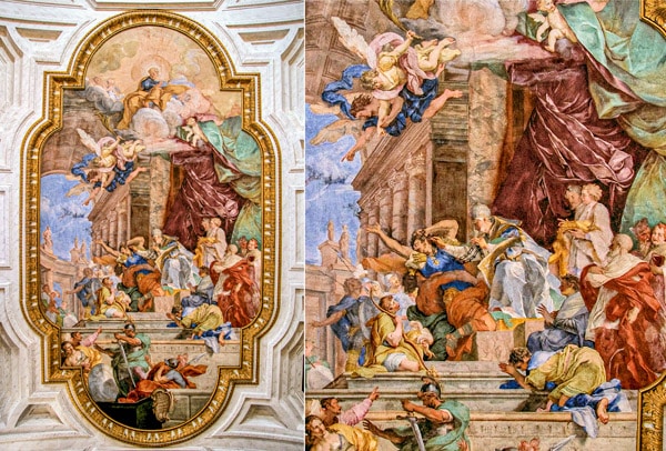 фреска «Чудо цепей Петра» Джованни Батиста Пароди Базилика Сан-Пьетро-ин-Винколи в Риме