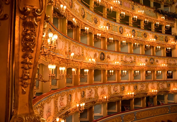 Интерьер театральный зал Фениче в Венеции
