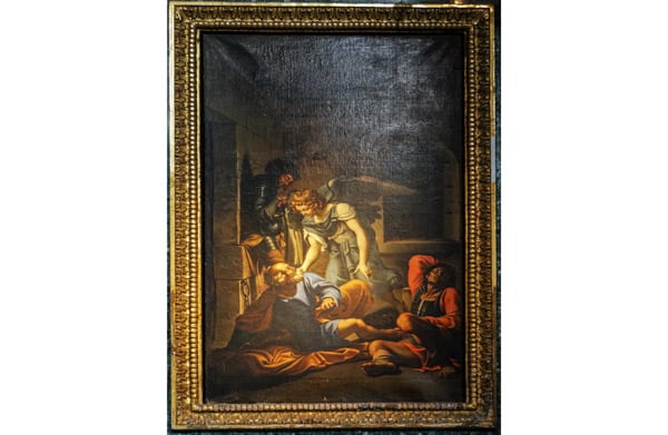 Освобождение святого Петра 1683 Пьетро Санти Бартоли копия Доменикино в базилике Сан-Пьетро-ин-Винколи в Риме