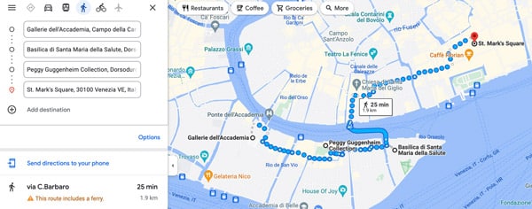 Идеальный маршрут для самостоятельной прогулки с учетом посещения музея Пегги Гуггенхайм в Венеции