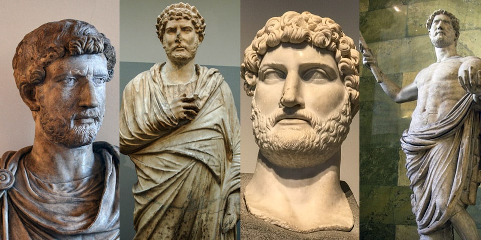 Внешность императора Адриана бюсты и статуи