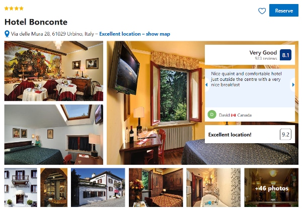 4 star Hotel in Urbino Bonconte on booking Hotel Bonconte, 4-star hotel in Urbino