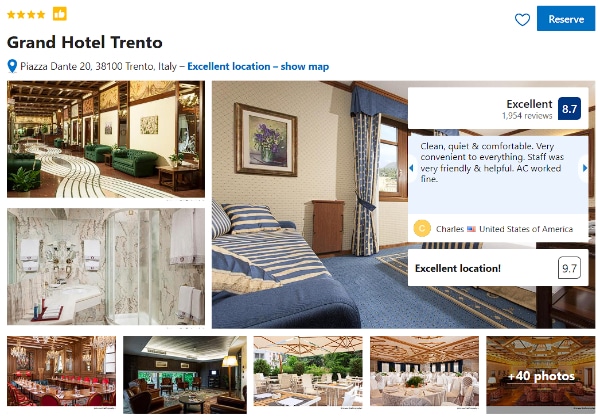 Grand Hotel Trento in Trento Italy