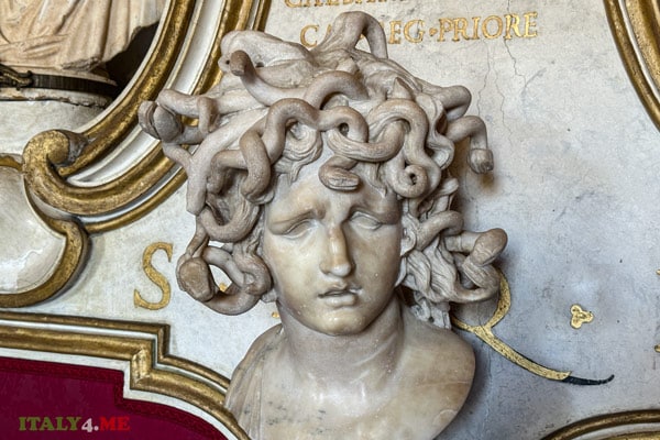 Head of Medusa sculpture by Bernini in the Capitoline Museums in Rome