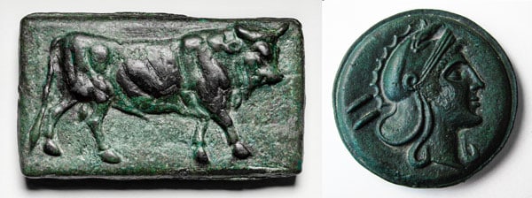 Аes signatum римская монета царского периода 753-509 гг. до н. э.