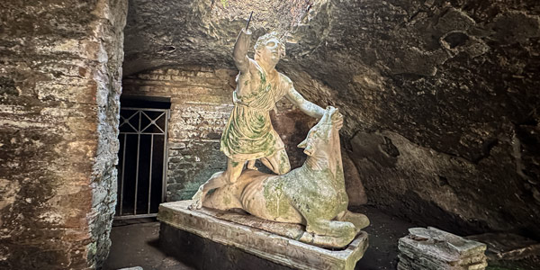 Mithraeum under the Baths of Mithras in Ancient Ostia, built in the early 3rd century AD