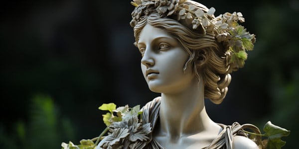Vesta, virgin goddess of family and hearth, daughter of Saturn and Ops